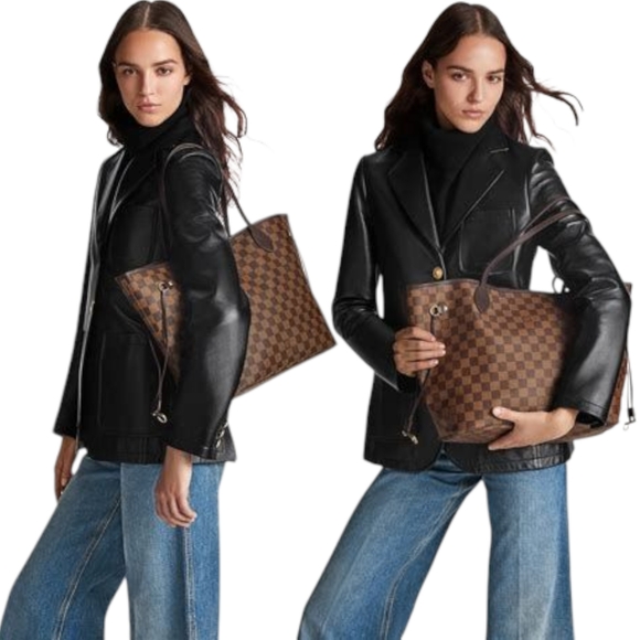 Louis Vuitton LV Damier Ebene N40599 Neverfull MM In GREAT Condition Cherry Red - Picture 9 of 15